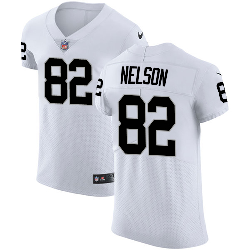 Nike Raiders #82 Jordy Nelson White Men's Stitched NFL Vapor Untouchable Elite Jersey - Click Image to Close